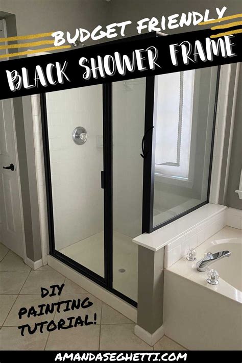 painting metal shower enclosure|painting shower door frame black.